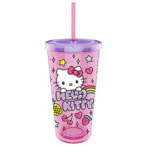 Sanrio Hello Kitty Pink and Purple Straw Cup